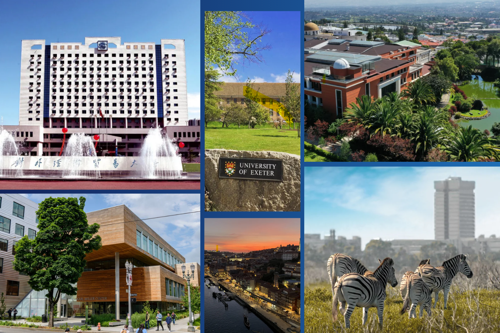 Collage unterschiedlicher Partnerhochschulen